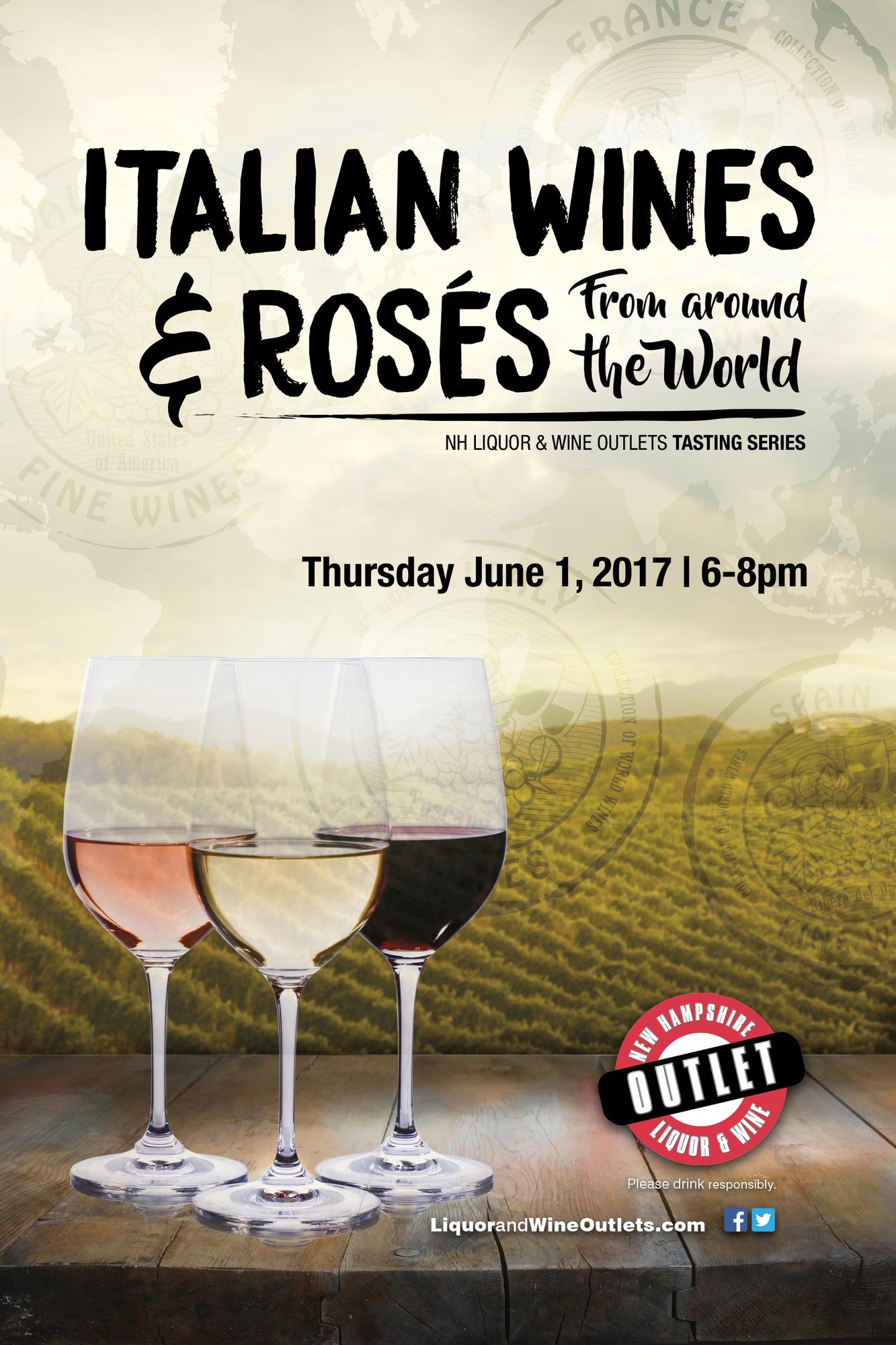 Italian Wines & Rosés from around the world Tickets in Bedford, NH