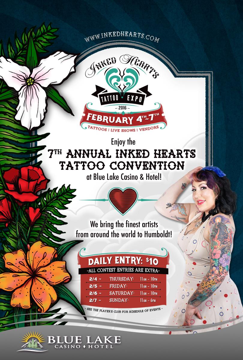 Tattoo Expo Blue Lake Casino 2016 | 7th annual inked hearts tattoo convention tickets in blue Tattoo Expo Blue Lake Casino 2016 | 7th annual inked hearts tattoo convention tickets in blue