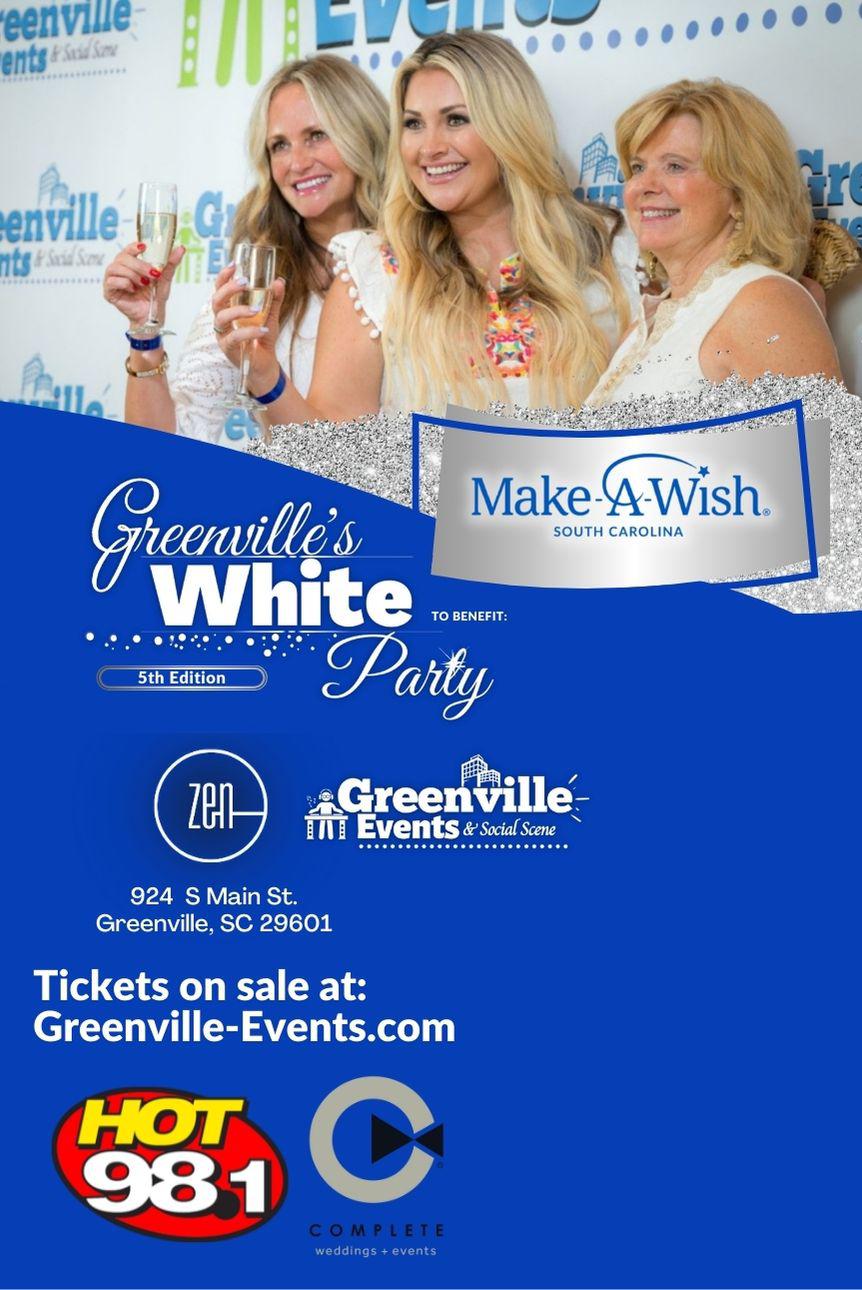 Greenville's White Party 2022 to Benefit MakeAWish SC Tickets in