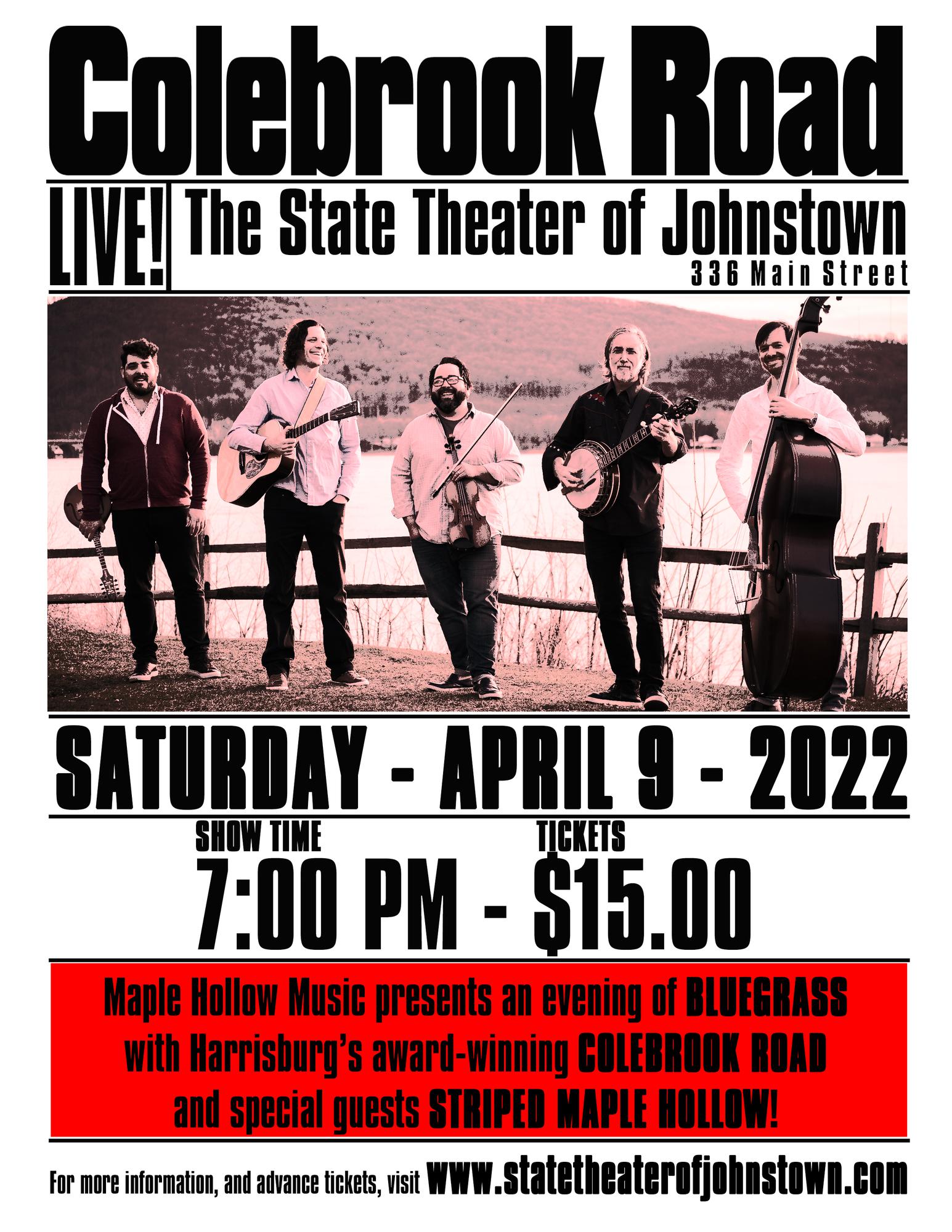 Colebrook Road with Special Guests Striped Maple Hollow Tickets in