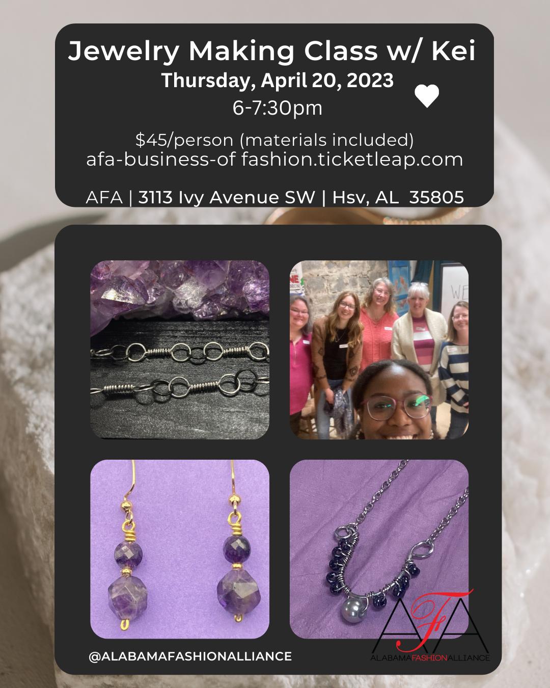 Jewelry Making Class with Jewelry Artist, Kei Tickets in HUNTSVILLE, AL, United States