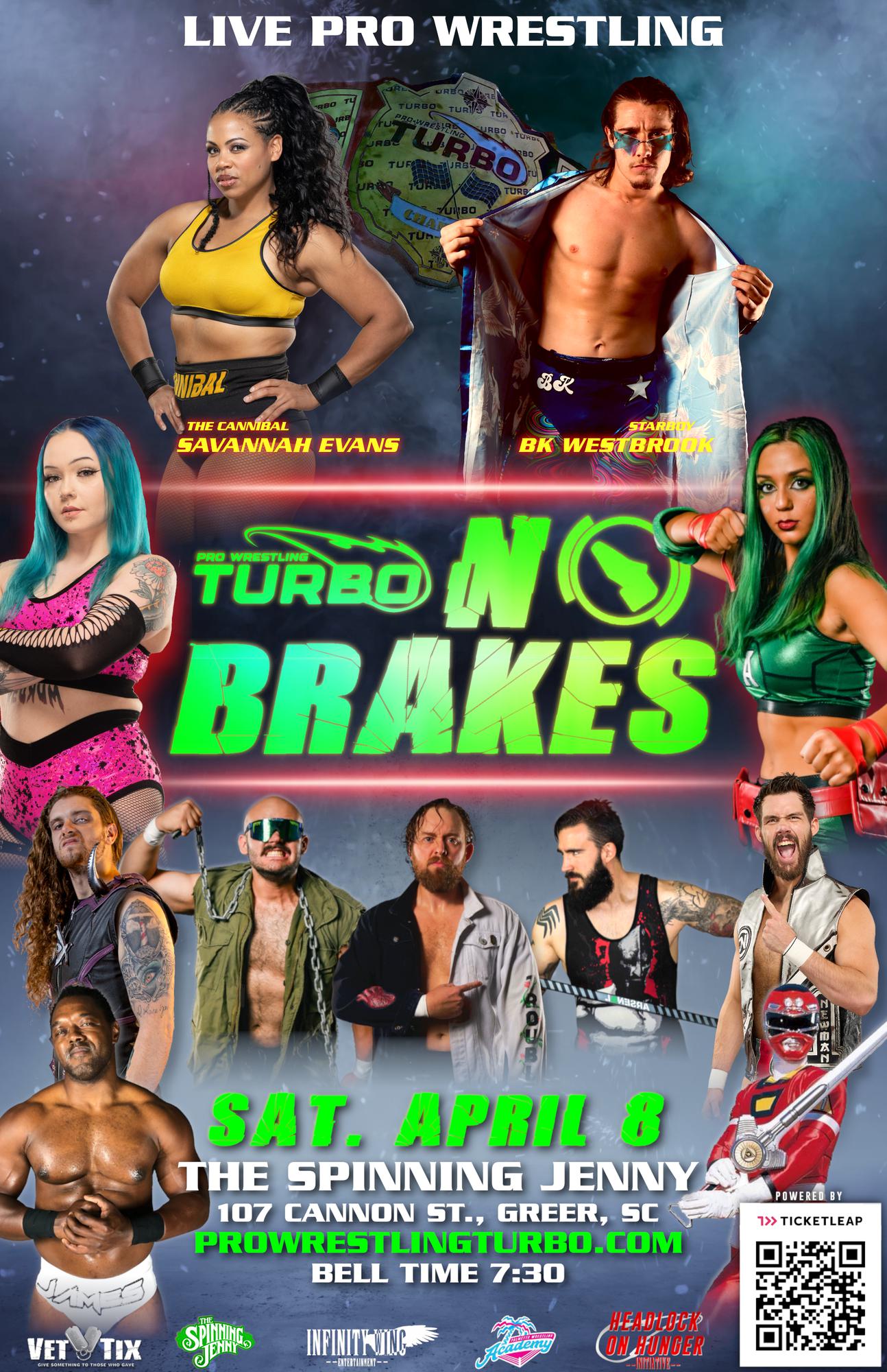 TURBO No Brakes The Spinning Jenny Tickets in Greer, SC, United States