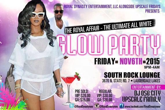 the royal affair the ultimate all white glow party tickets in all white glow party flyer
