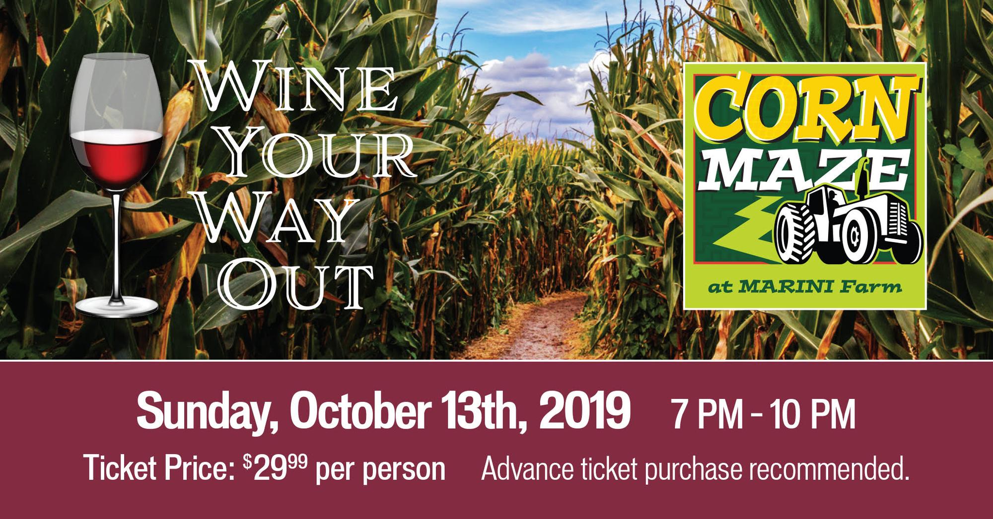 2019 WINE Your Way Out a grown up corn maze Tickets in Ipswich, MA