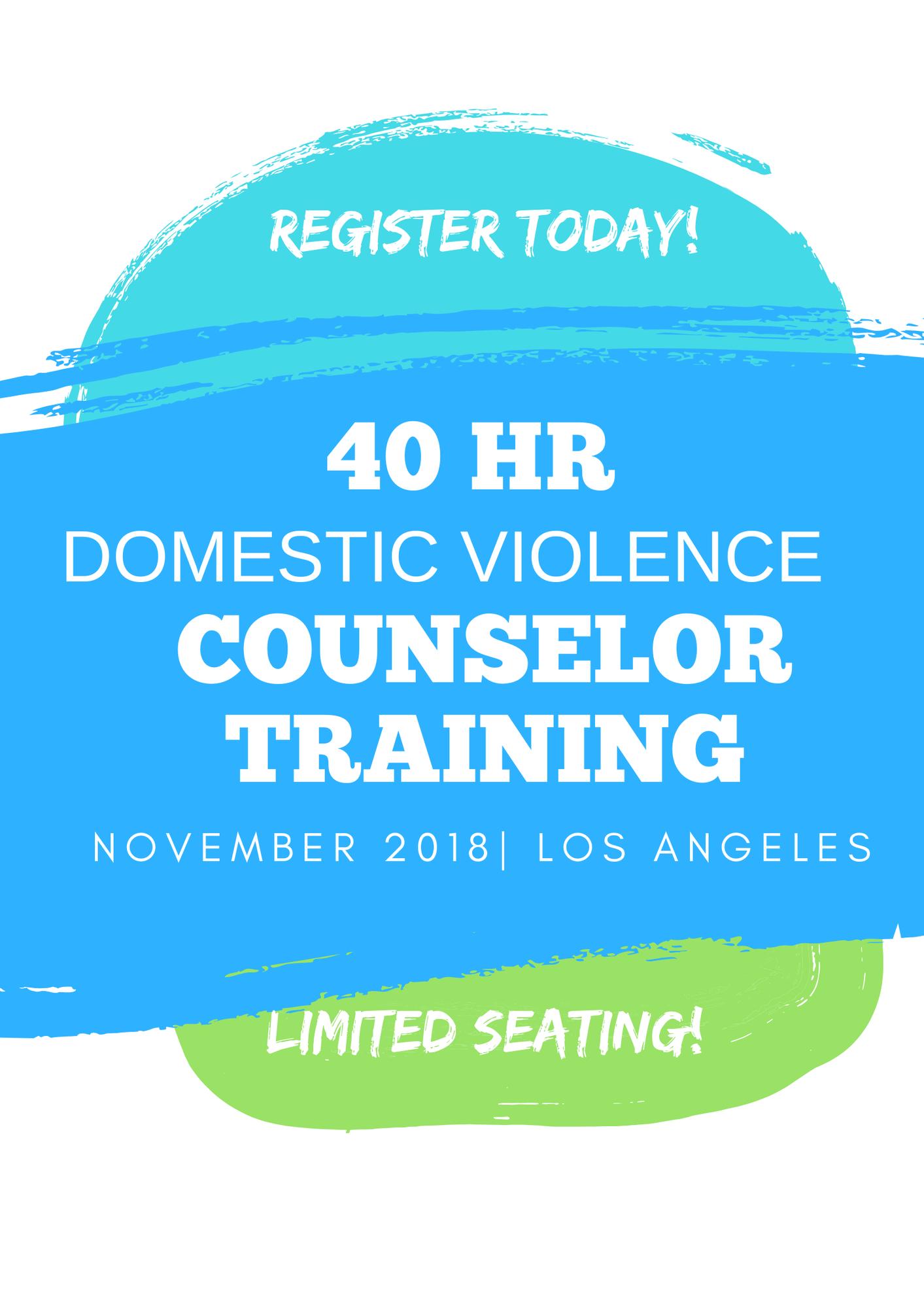 40 Hour Domestic Violence Counselor Training Tickets In Los Angeles CA 