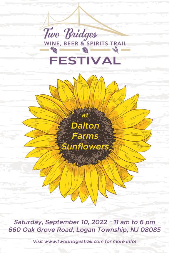 Two Bridges Wine, Beer, & Spirits Festival at Dalton Farms Sunflowers Tickets in Logan Township