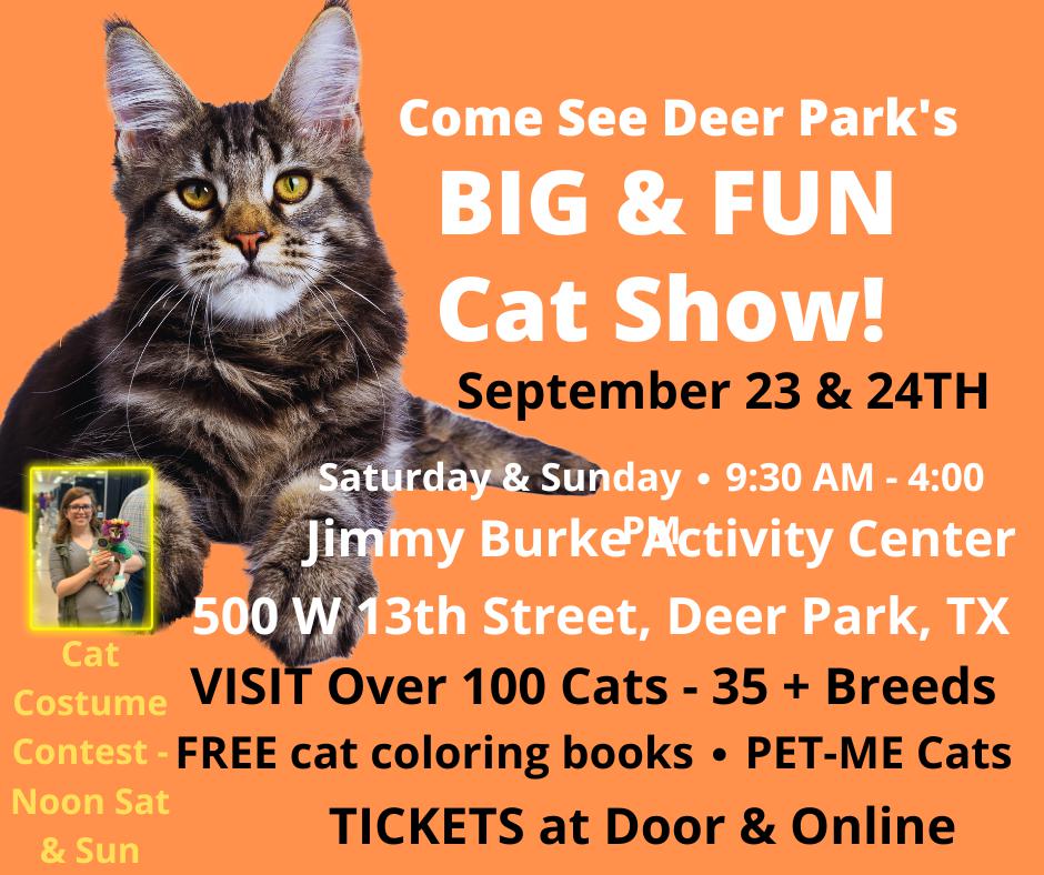 DEER PARK CAT SHOW SPURSNFUR FELINE EXTRAVAGANZA Tickets in Deer