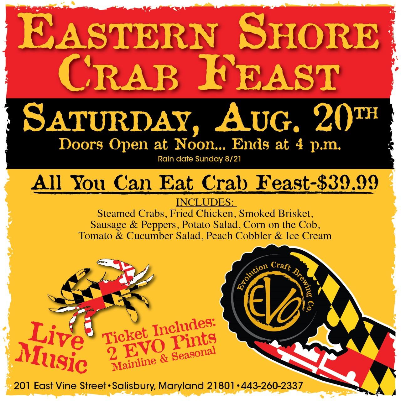 EVO CRAB FEAST Tickets in Salisbury, MD, United States