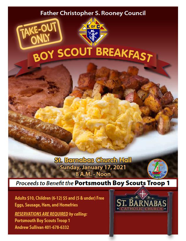 Troop 1 Boy Scout Breakfast Fundraiser Tickets in Portsmouth, RI